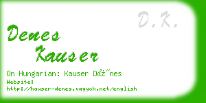 denes kauser business card